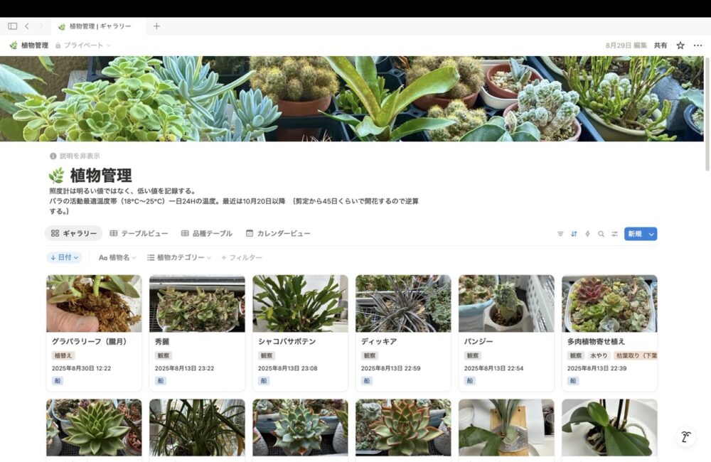 植物管理(notion)